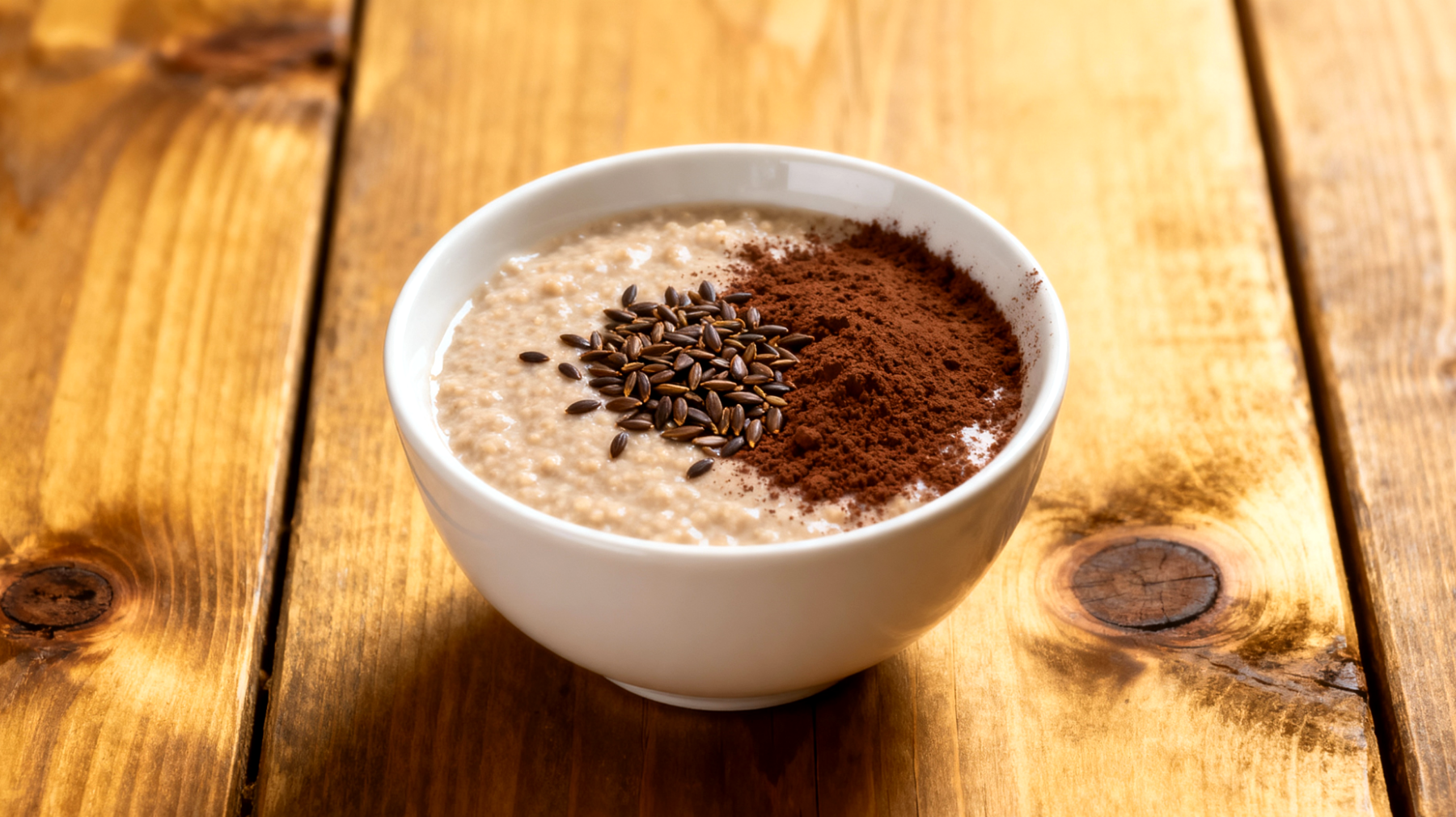 Amaranth-Pudding mit Hanfsamen und Kakao"